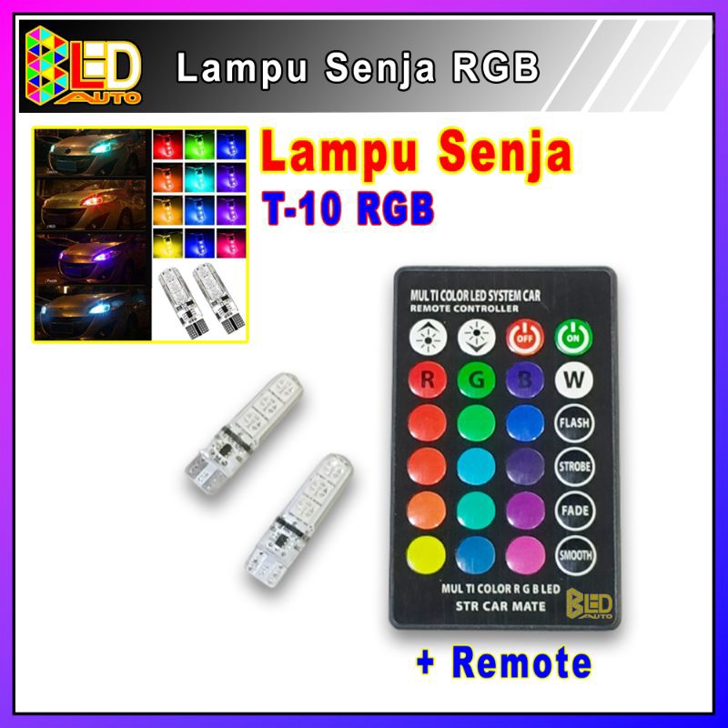 Lampu Senja T10 LED RGB Lampu kota mobil motor - BLED - gambar utama