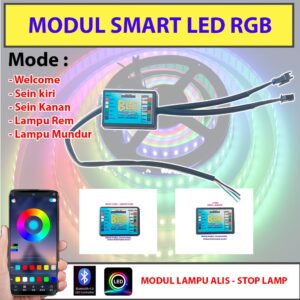 Bledauto Modul Smart Led Lampu alis RGB stoplamp Bluetooth kontroler Led Strip ws2811 ws2812 mobil dan motor - gambar utama