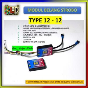 Bledauto [TIPE 12-12] Modul Belang StroboORIGINAL Bledauto Lampu Alis Stop Lamp Lazy DMX RGB Bluetooth - gambar utama