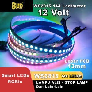 Bledauto Lampu Led Strip RGBic WS2815 12V 144 Led Mobil || Lampu Led Strip WS2815 12V 144 Led Mobil - gambar utama