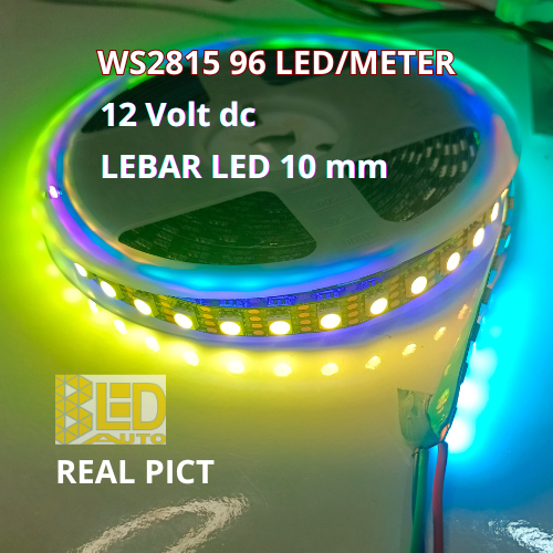 Bledauto Led Strip WS2815 12V 96 144 Led Permeter Lebar 10mm 12mm | WS 2815 RGBic MATRIX 12 VOLT Adressable - gambar utama