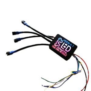Bledauto Modul Cabang 2 4 6 8 RGB Belang Strobo Lampu Alis Shroud Devil Sen Running - gambar utama
