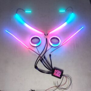 Bledauto Paketan Lampu Alis RGB Strobo 30cm - gambar utama