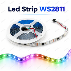 LED Strip WS2811 60 LED/M 300 LED 12V RGB Addressable 3 Pin SMD 5050 Lebar 10mm 1 Roll 5 Meter - gambar utama